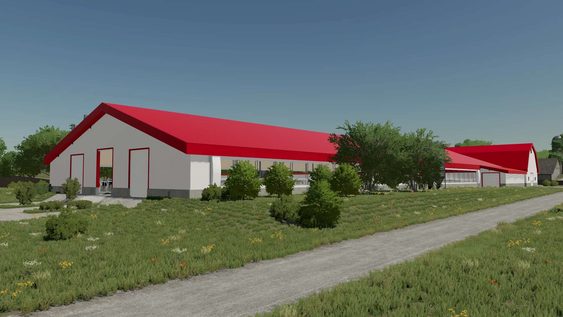 Cow Barn Red White Style V1.0 - Fs22 Mod Download